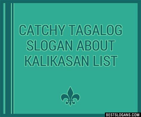 tagalog slogan|kalikasan slogan.